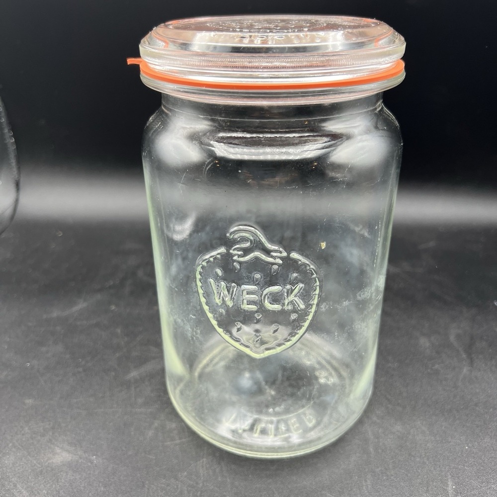 Vintage German Weck Canning Barrel Jar 1.5 L Rillenglas 95 Sour Dough